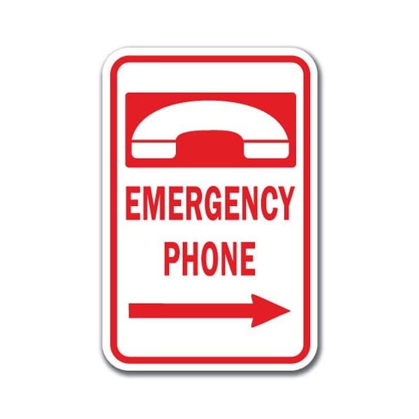 Signmission Safety Sign, 12 in Height, Aluminum, 18 in Length, 911 - Emergency Right A-1218 911 - Emergency Right - main